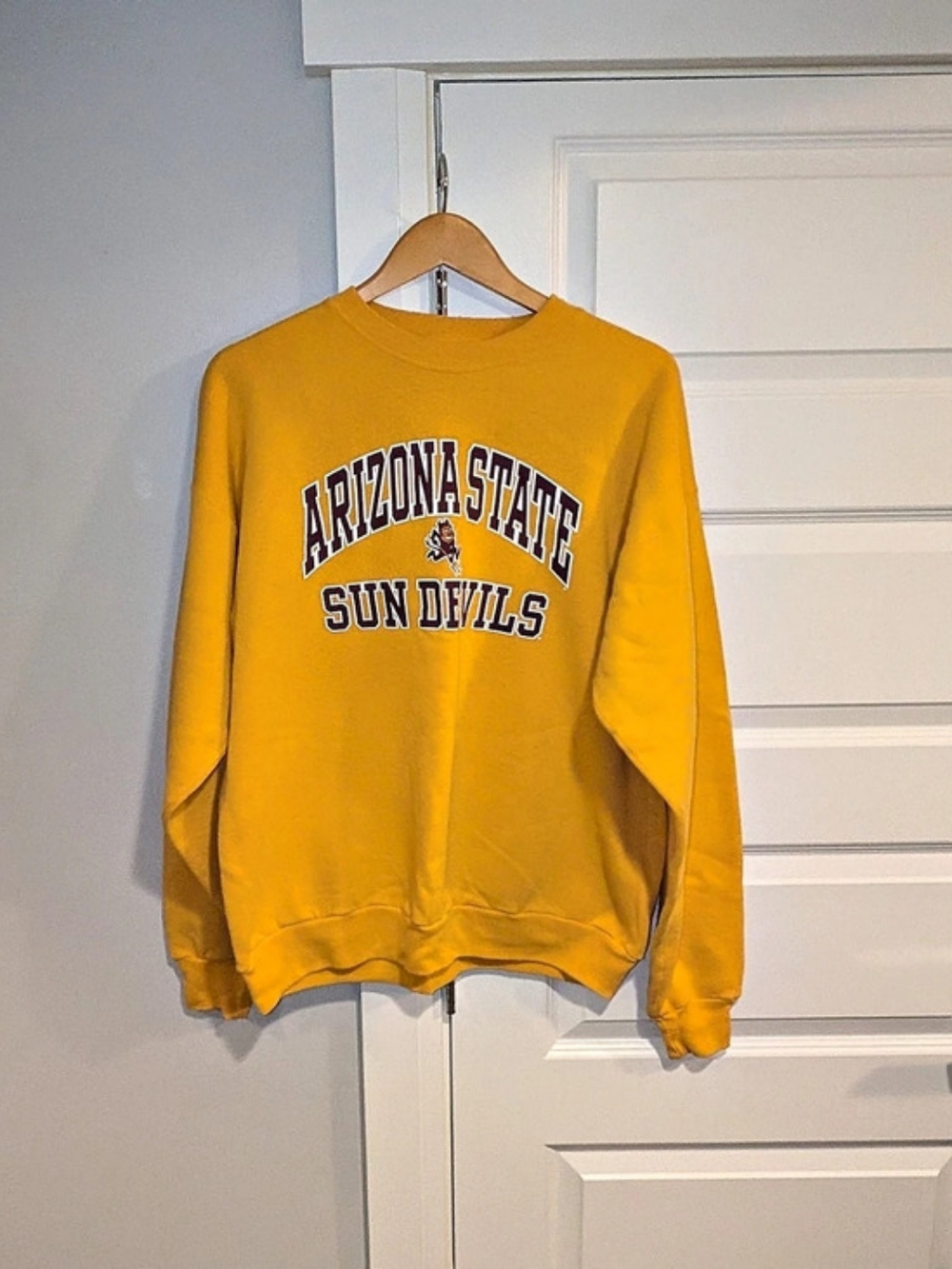 Vintage Arizona State Sun Devils NCAA Yellow Crewneck Sweatshirt Size XL